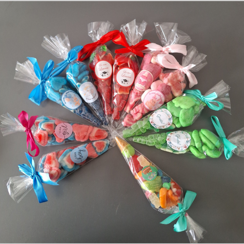 Coni di Caramelle Gommose - Dolcezza Creativa per Ogni Occasione- 10 pezzi